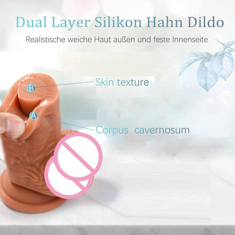 20cm Realistic Dildo with Strong Suction Cup Soft Two Layer Silicone Sex Toy with Plump Testicles Anal Dildo Real Dong