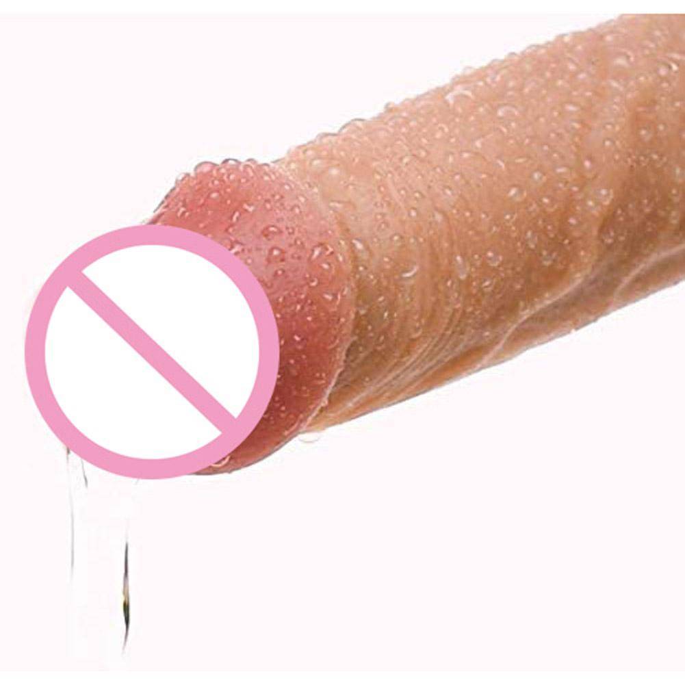 20cm Realistic Dildo with Strong Suction Cup Soft Two Layer Silicone Sex Toy with Plump Testicles Anal Dildo Real Dong
