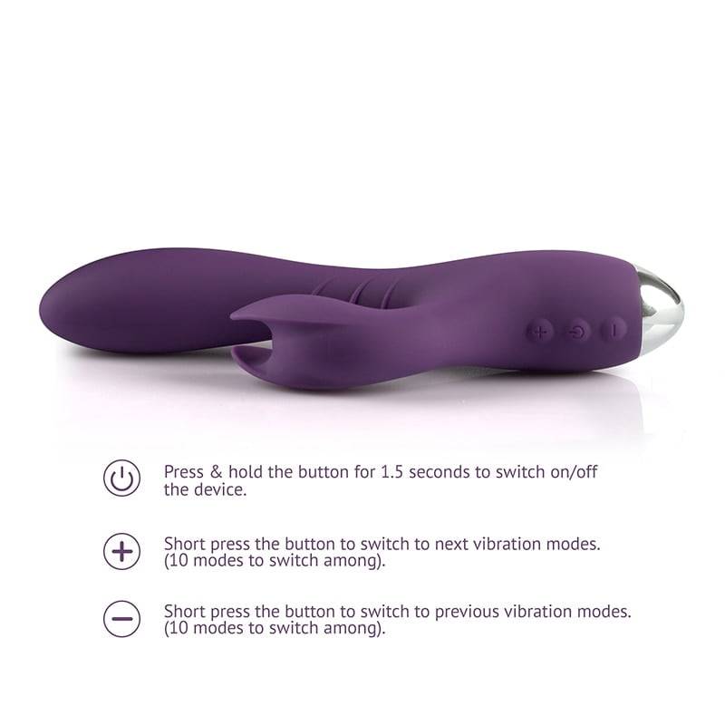 Tracy’s Dog Clitoris Kneading And Sliding Bunny Vibrator For Stimulating G-spot 10 Modes Waterproof Vibrating Dildo Sex Toy
