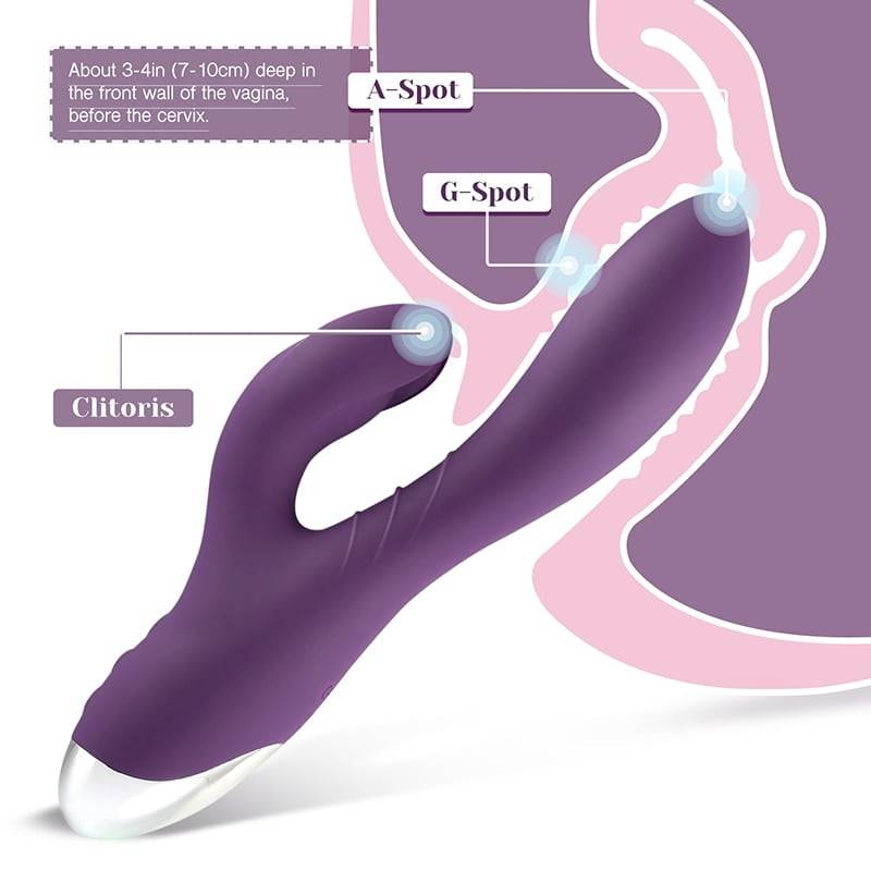 Tracy’s Dog Clitoris Kneading And Sliding Bunny Vibrator For Stimulating G-spot 10 Modes Waterproof Vibrating Dildo Sex Toy