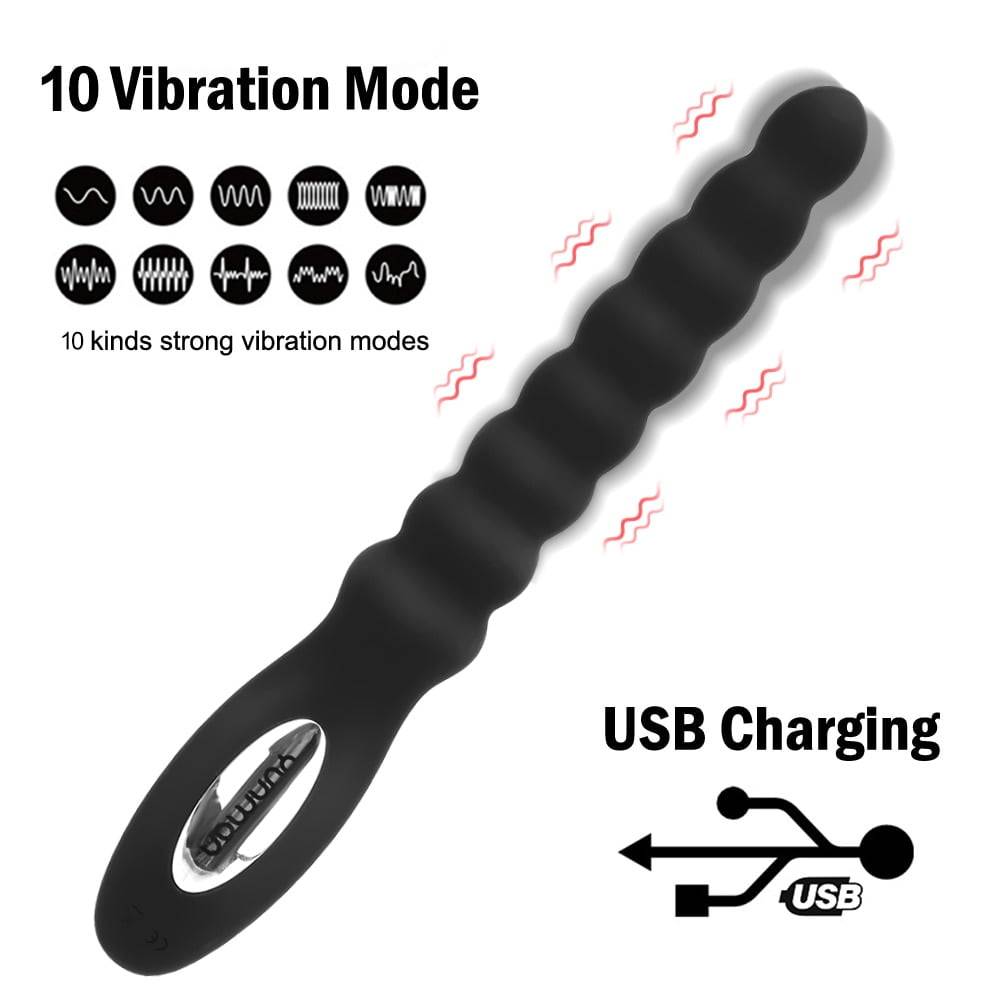 10 Speed Anal Vibrator Anal Beads Prostate Massage Dual Motor Butt Plug Stimulator USB Charge Vibrators Sex Toys For Men Women