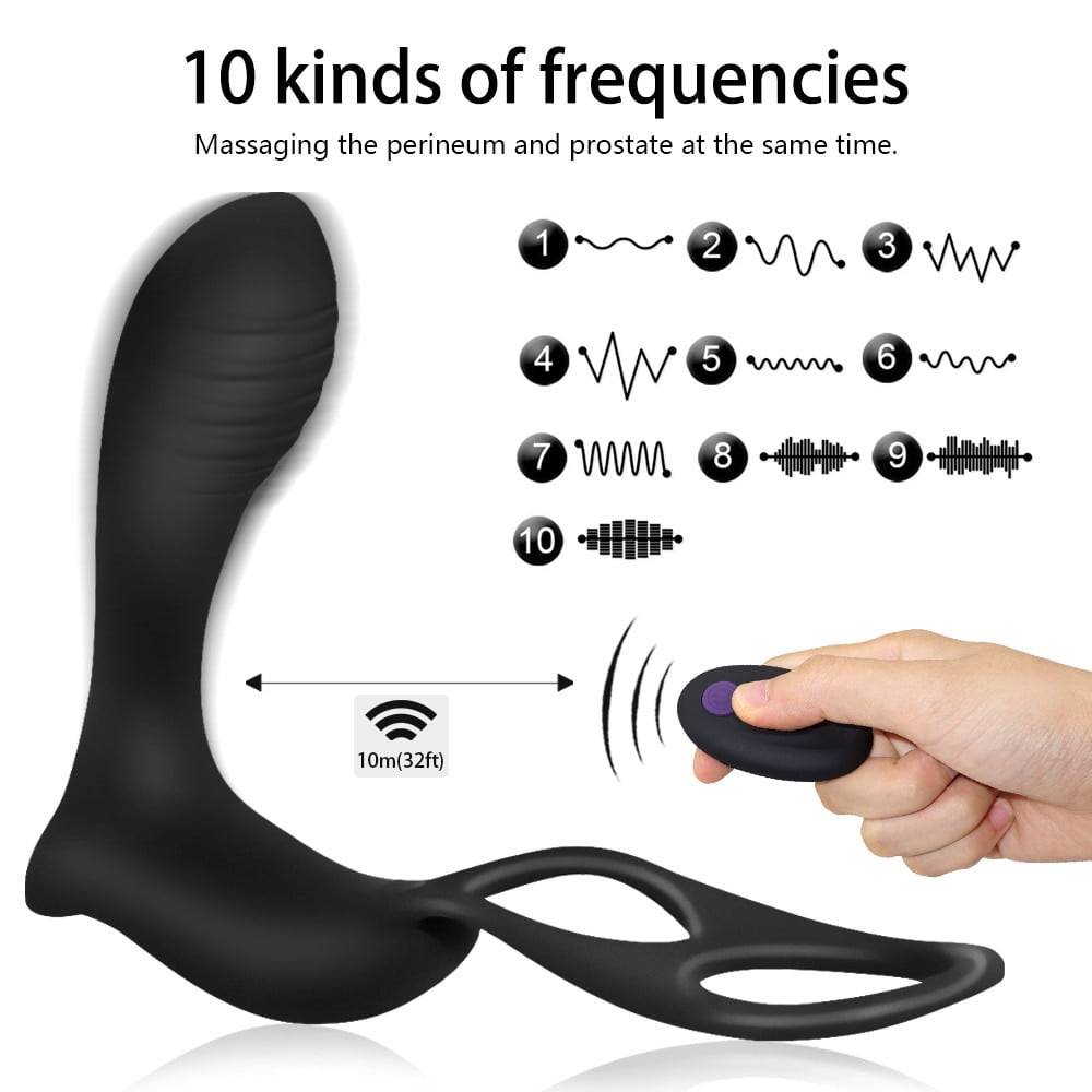 Male Prostate Massage Vibrator Anal Plug Silicone Waterproof Prostate Stimulator Butt Plug Delay Ejaculation Ring Toy For Men