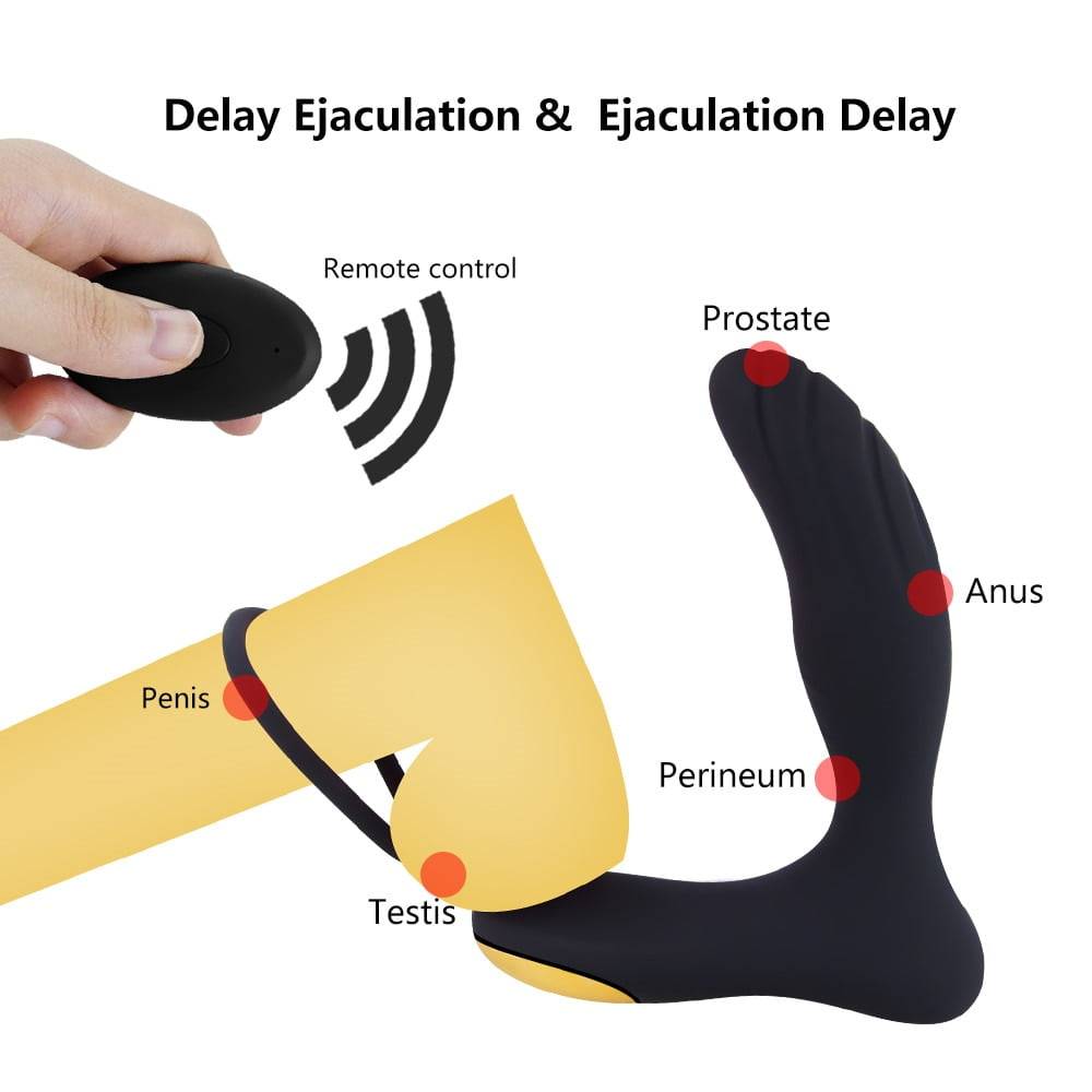 Male Prostate Massage Vibrator Anal Plug Silicone Waterproof Prostate Stimulator Butt Plug Delay Ejaculation Ring Toy For Men