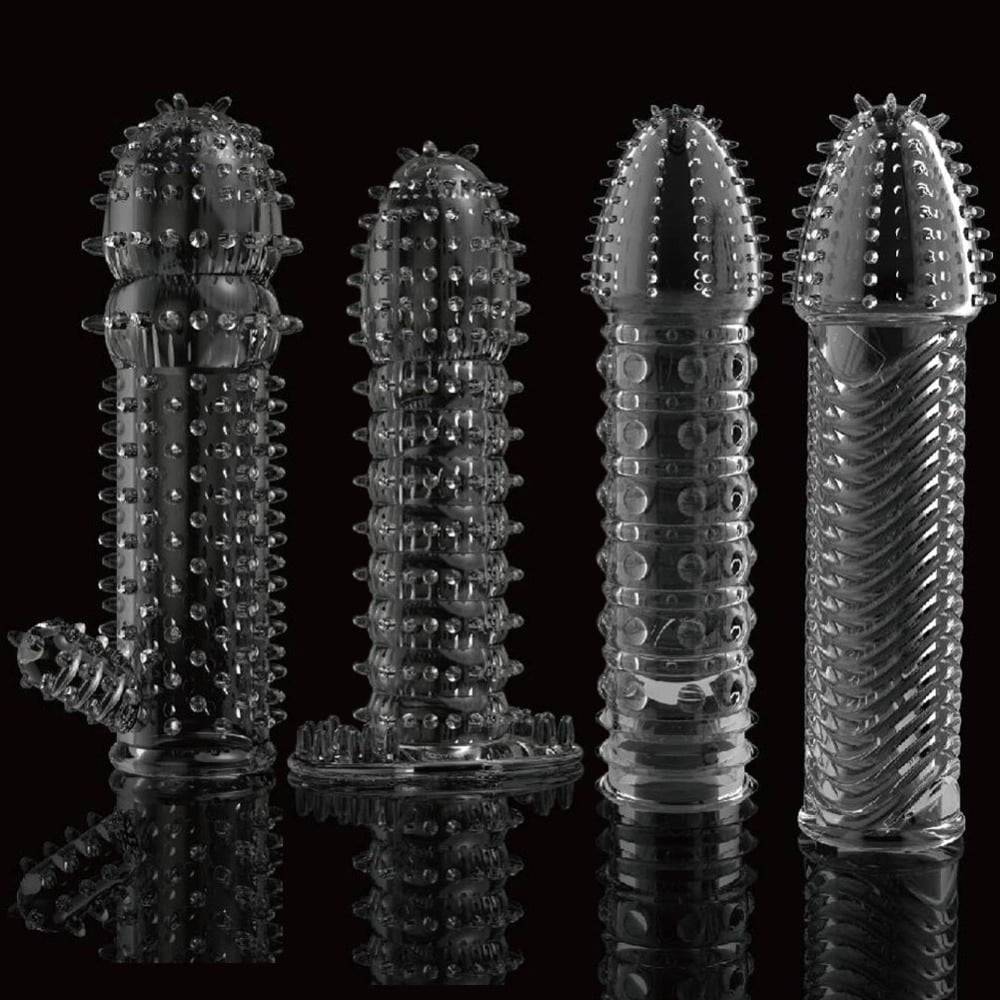 Men Extensions Condom Penis Sleeve Reusable Condom...