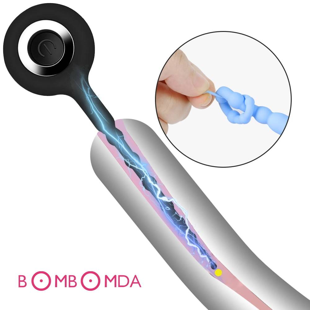 Penis Urethral Plug Vibrator For Men Urethra Dilators Sound Prostate Massager Butt Plug Male Masturbator 8 Speeds Erotic Toys
