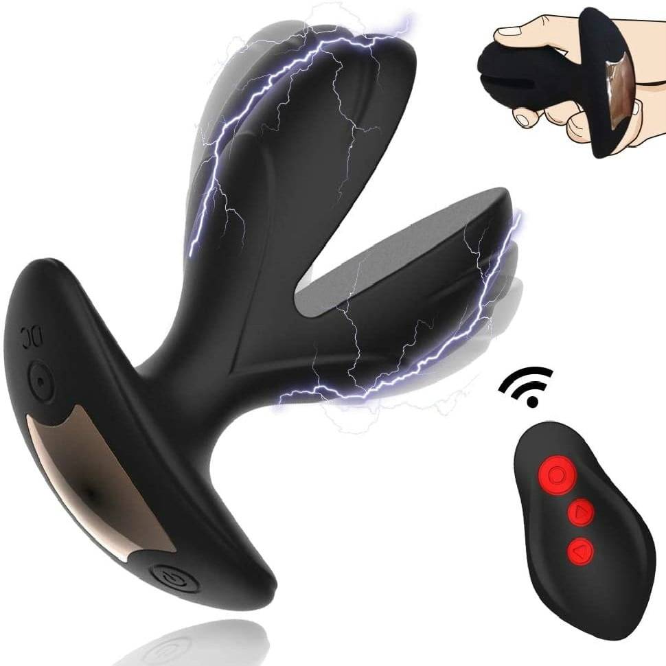 Vibrating Anal Plug with Electric Shock Pulse Vibrator Prostate Massager for Men Women G-P Point Vibrators Sex Toys For Couple